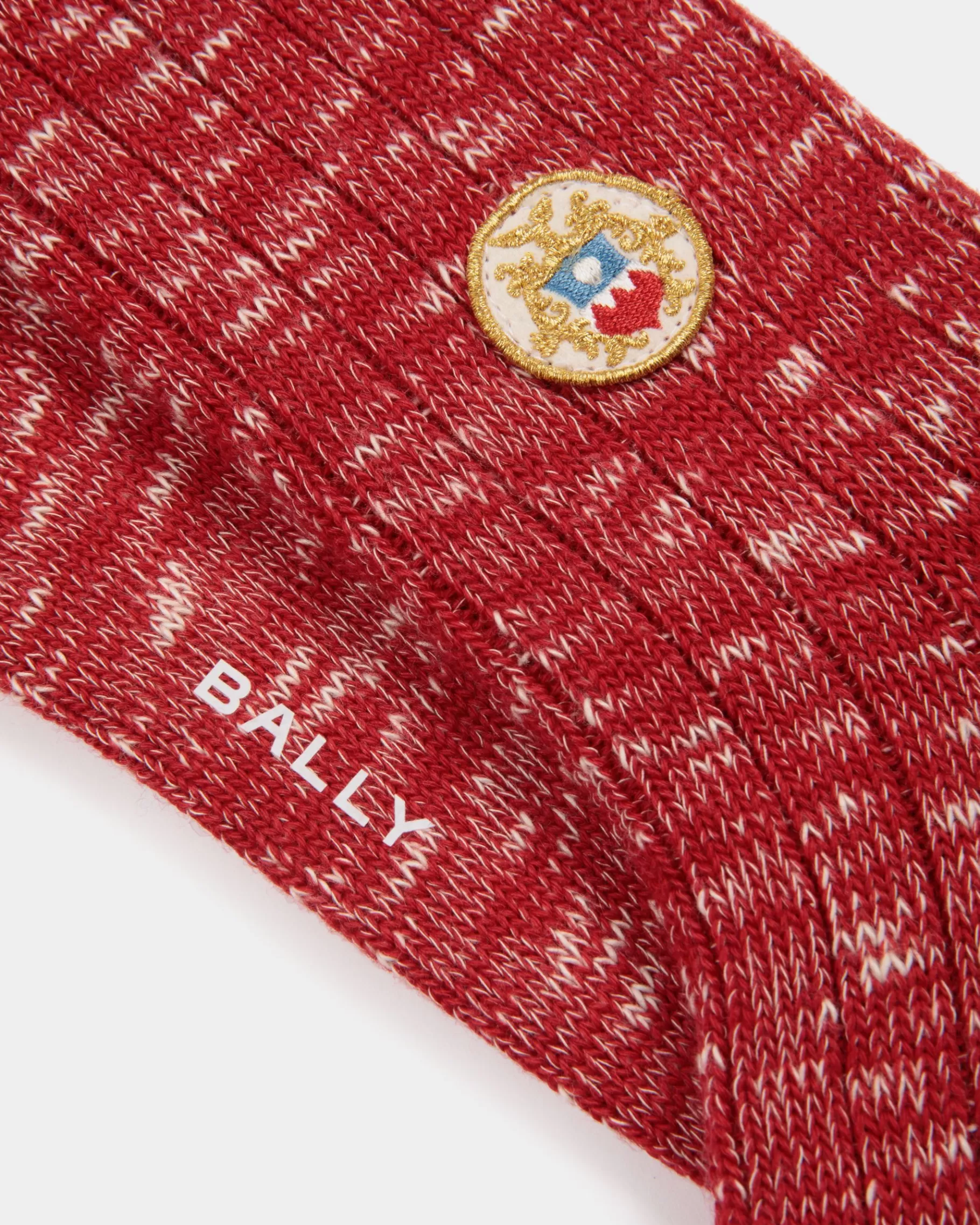 Socks<Bally Socks With a Crest Logo in Candy Wool Red