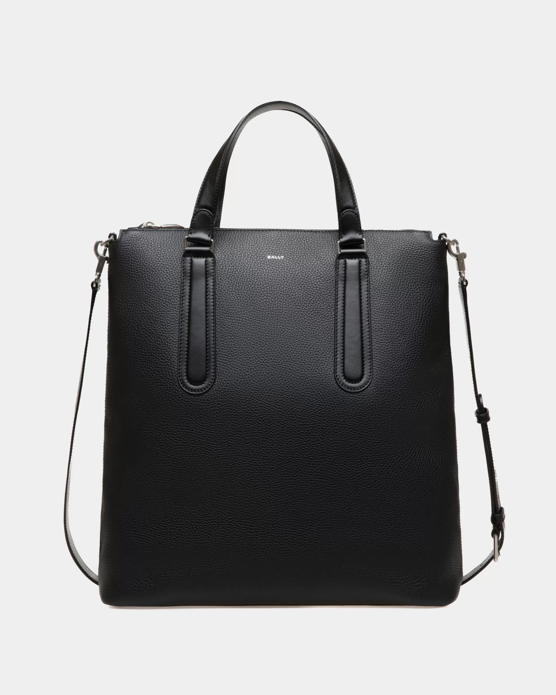 Tote Bags<Bally Spin Tote in Grained Leather Black