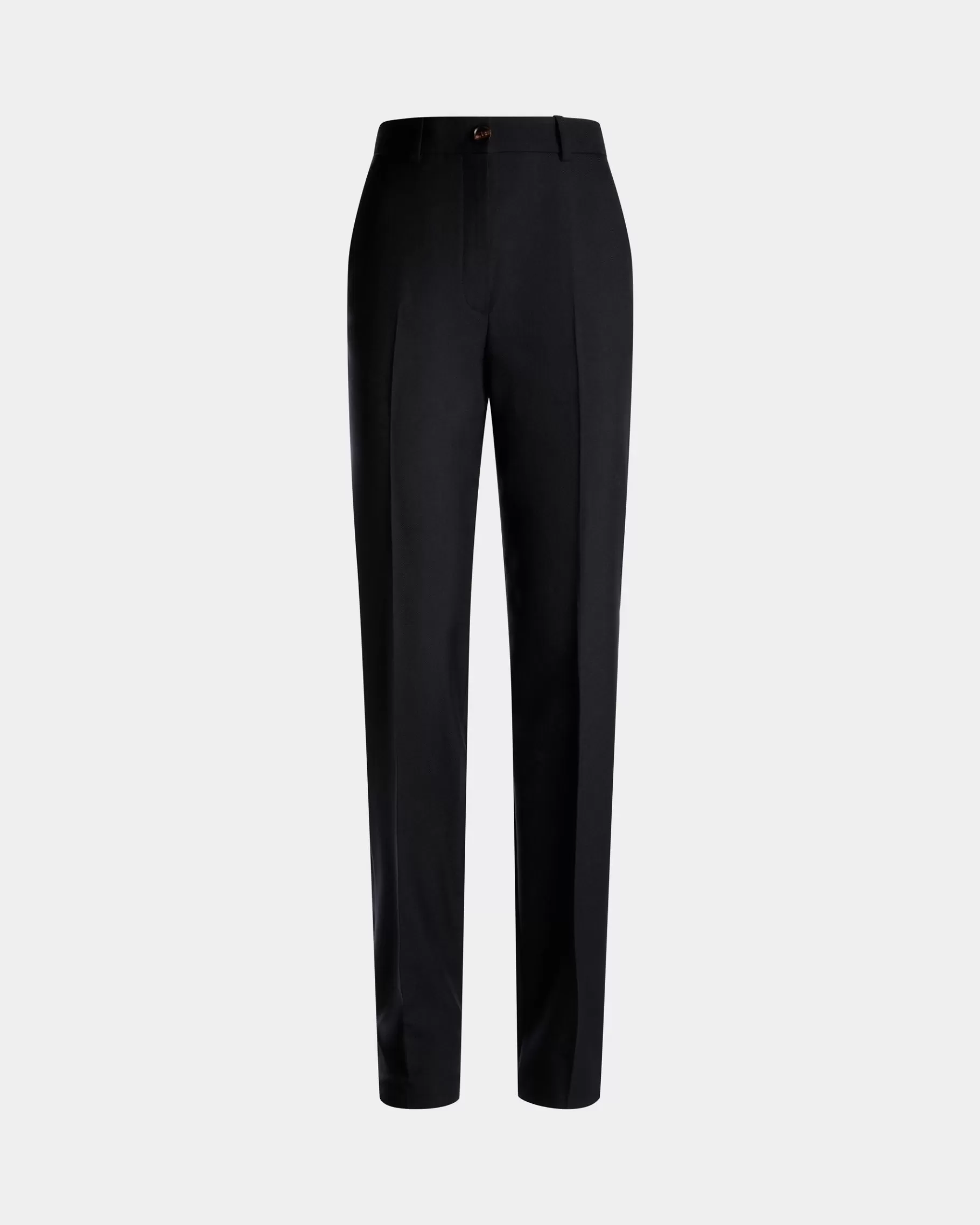 Pants<Bally Straight Fit Pants in Navy Wool Blend Blue