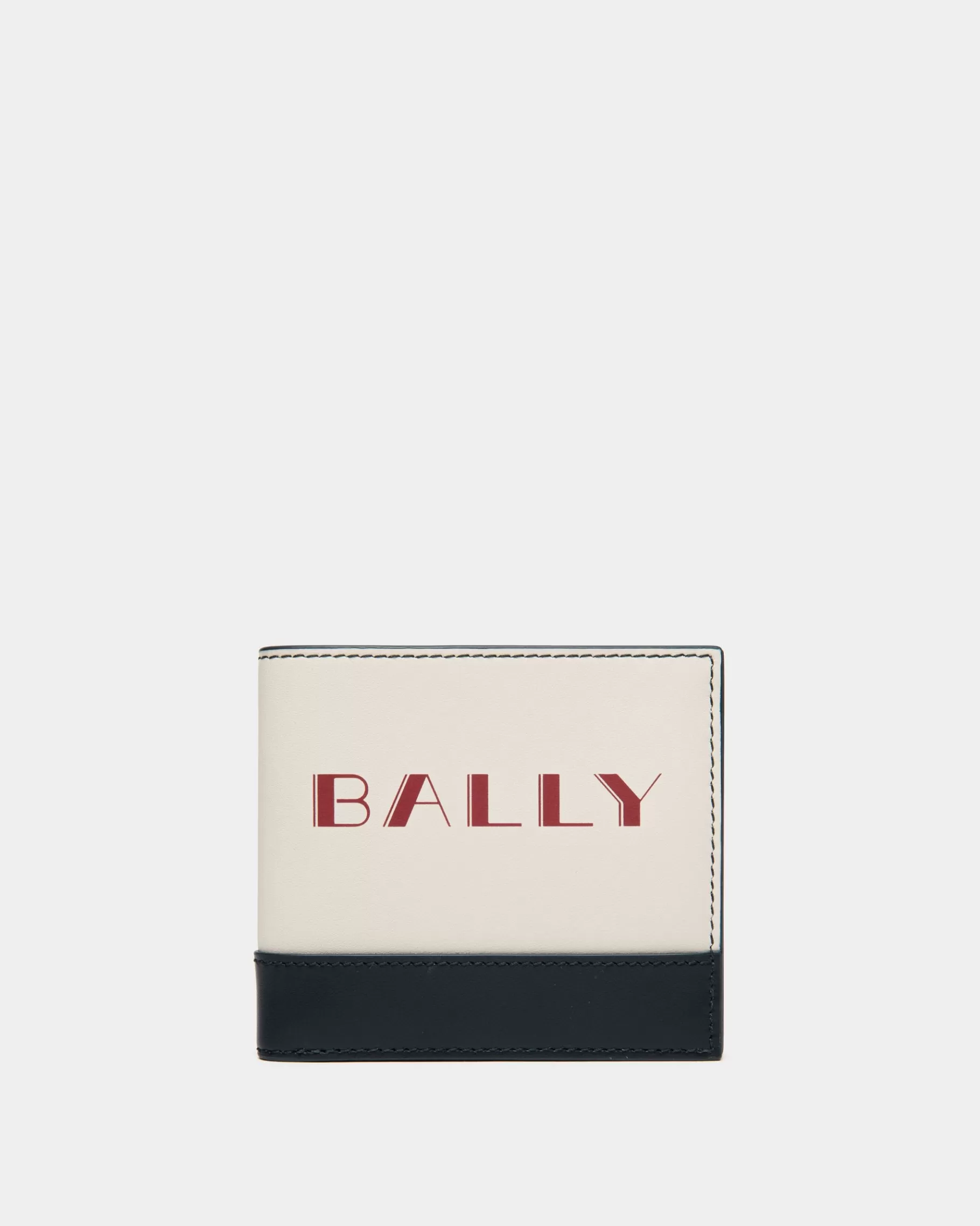 Wallets & Card Holders<Bally Summer Capsule Bifold In And Navy Blue Leather White