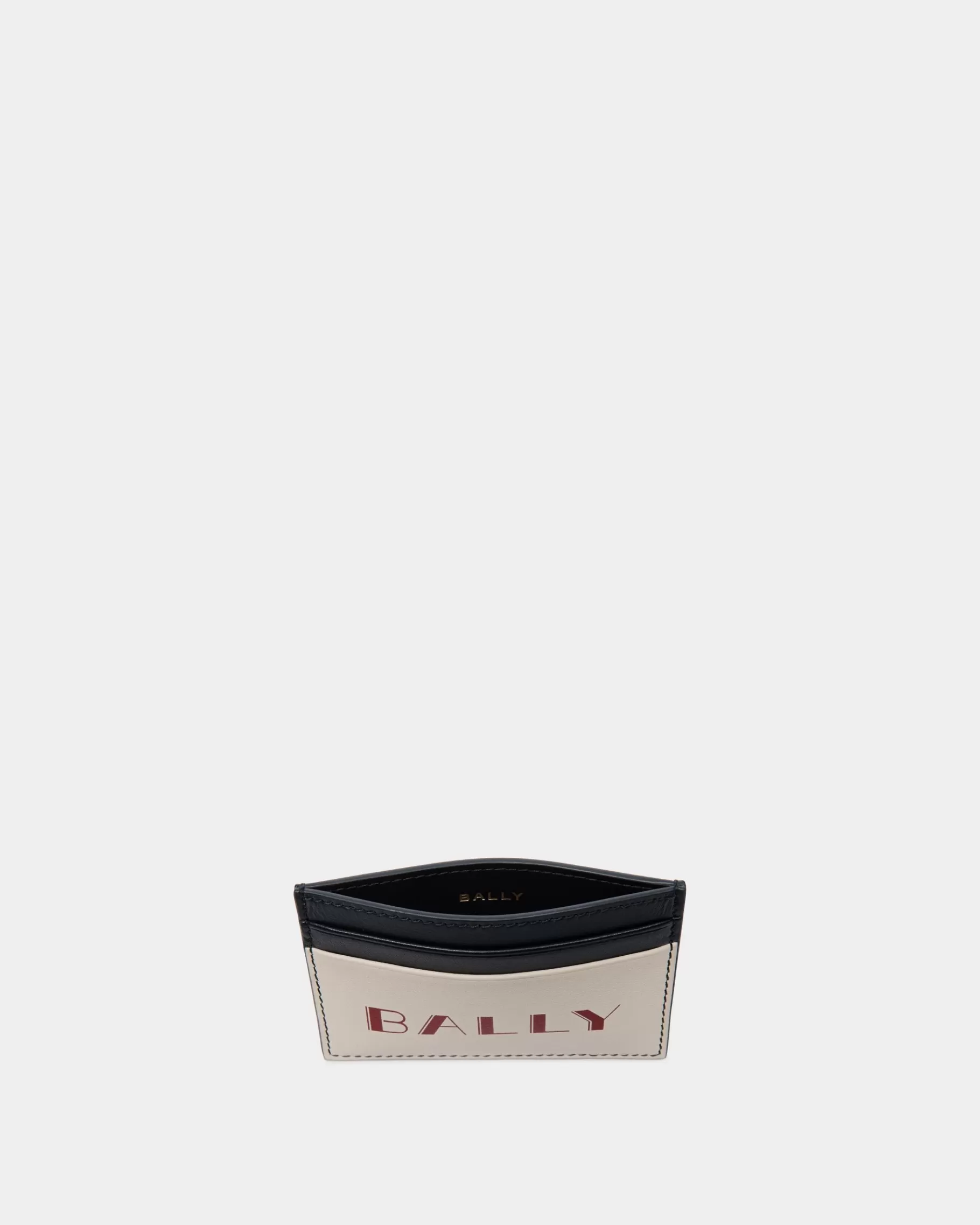 Wallets & Card Holders<Bally Summer Capsule Credit Card Case In And Navy Blue Leather White