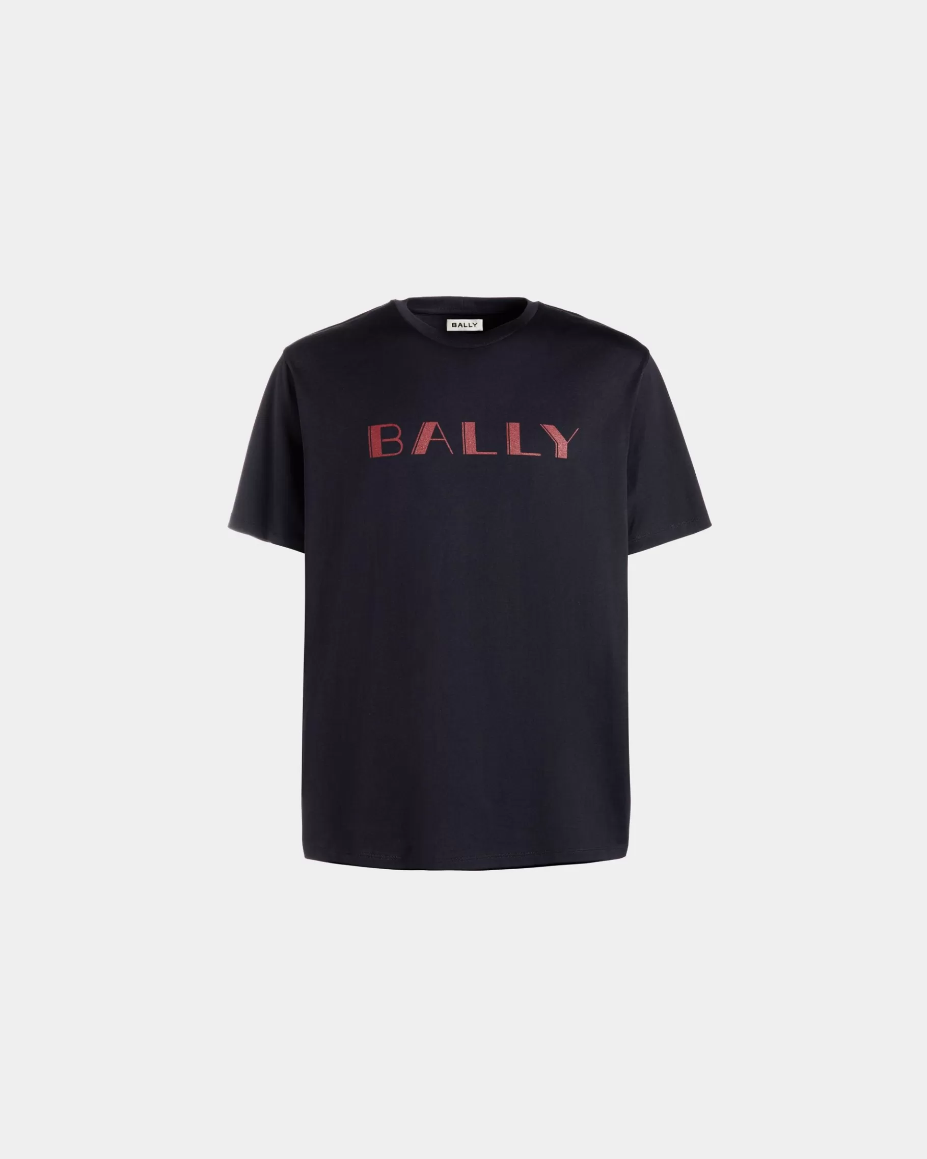 Shirts & T-shirts<Bally Summer Capsule T-Shirt In Navy Cotton Blue