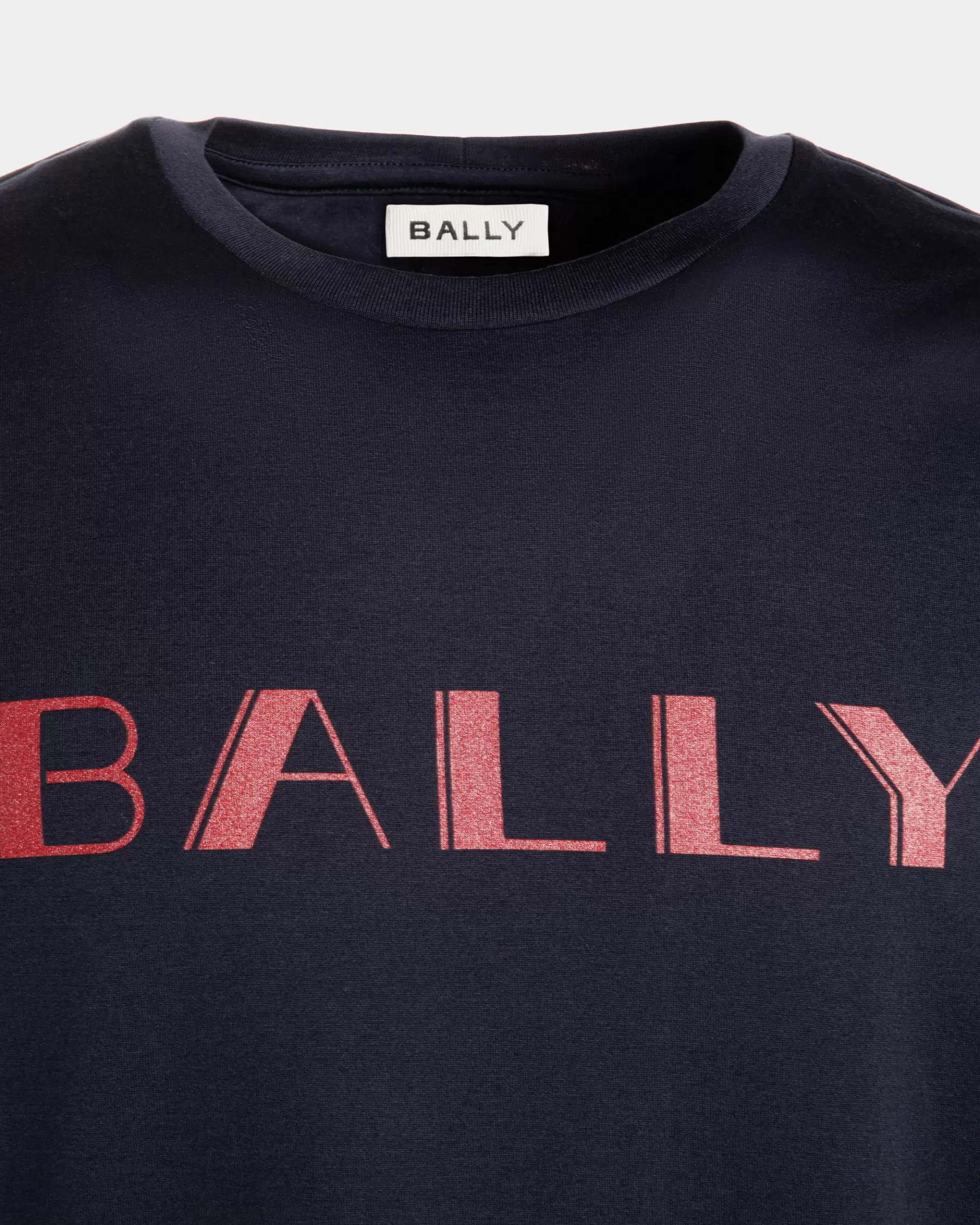 Shirts & T-shirts<Bally Summer Capsule T-Shirt In Navy Cotton Blue