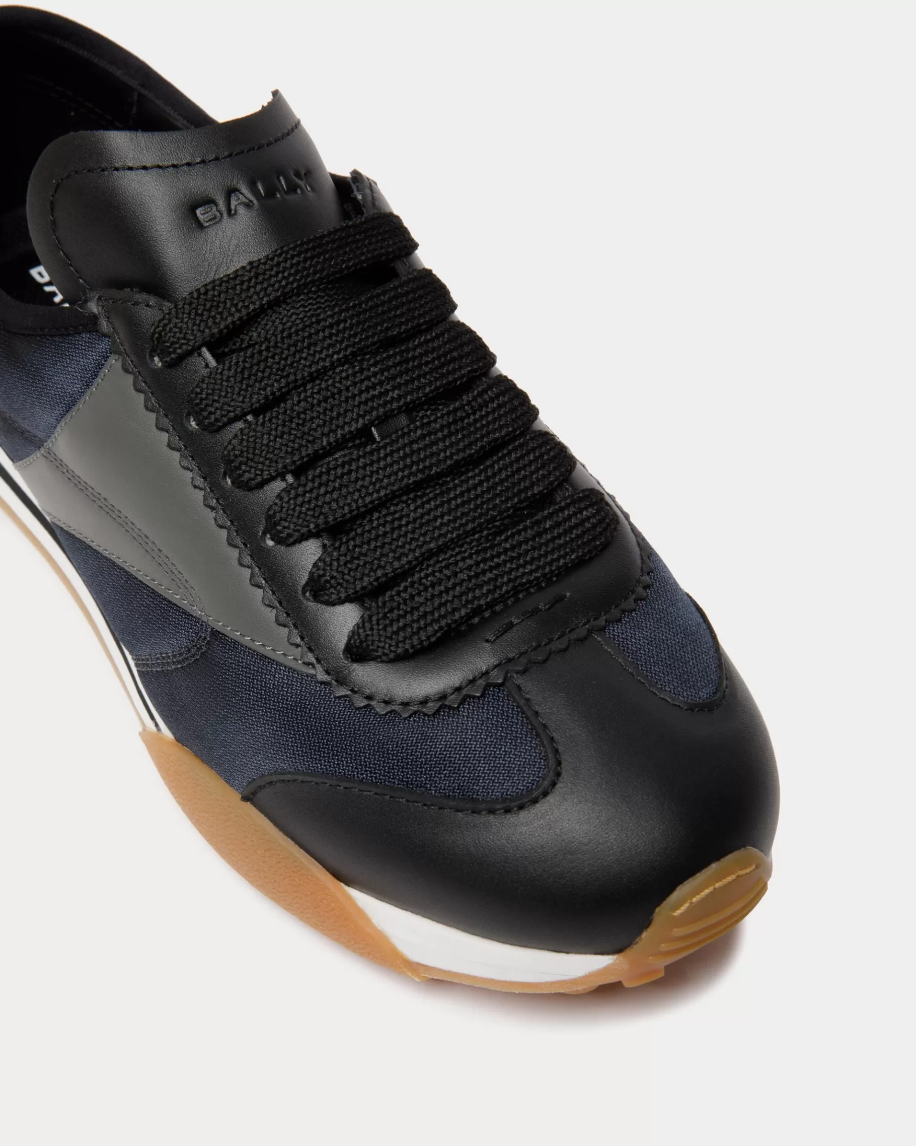 Sneakers<Bally Sussex Sneaker In Black And Navy Blue Leather And Fabric Multicolor