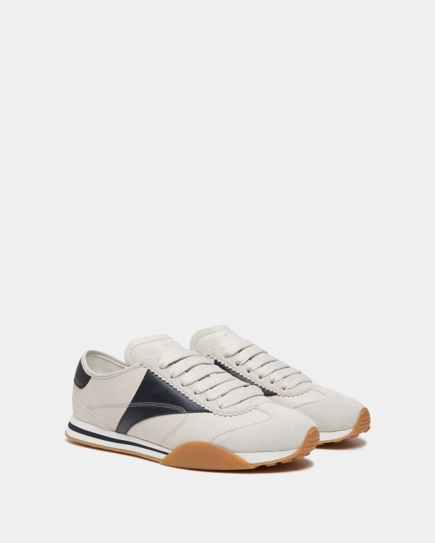 Sneakers<Bally Sussex Sneaker In And Navy Blue Leather White