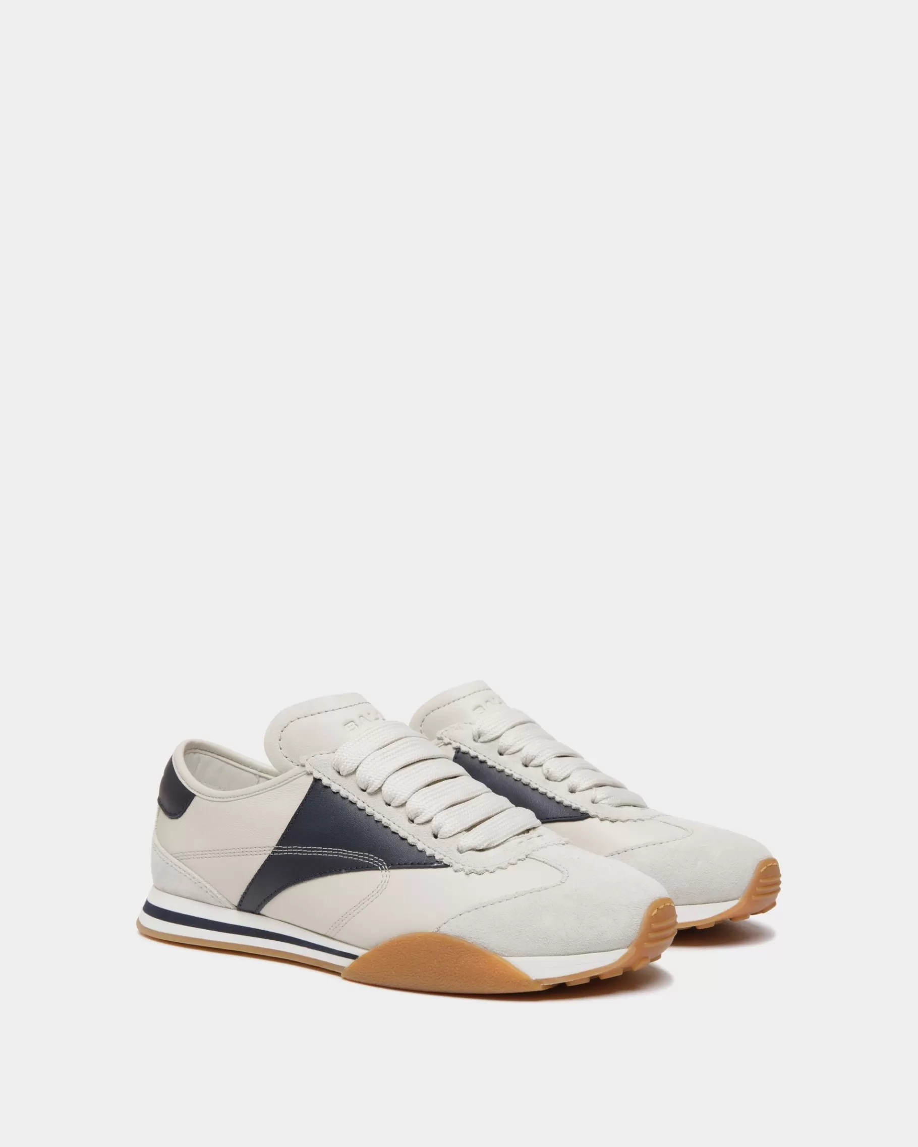 Sneakers<Bally Sussex Sneaker In And Navy Blue Leather White