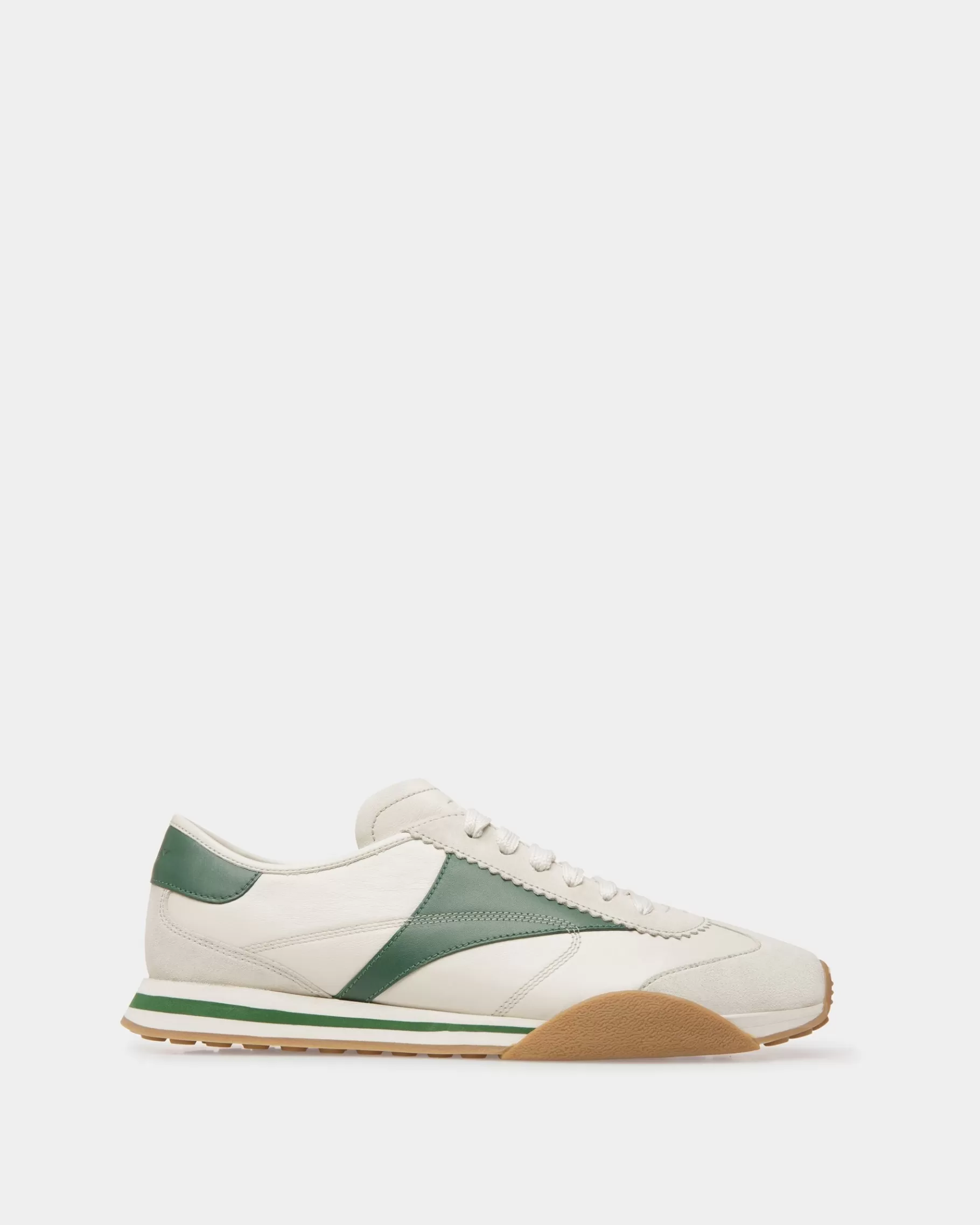 Sneakers<Bally Sussex Sneakers In Dusty And Kelly Green Leather White