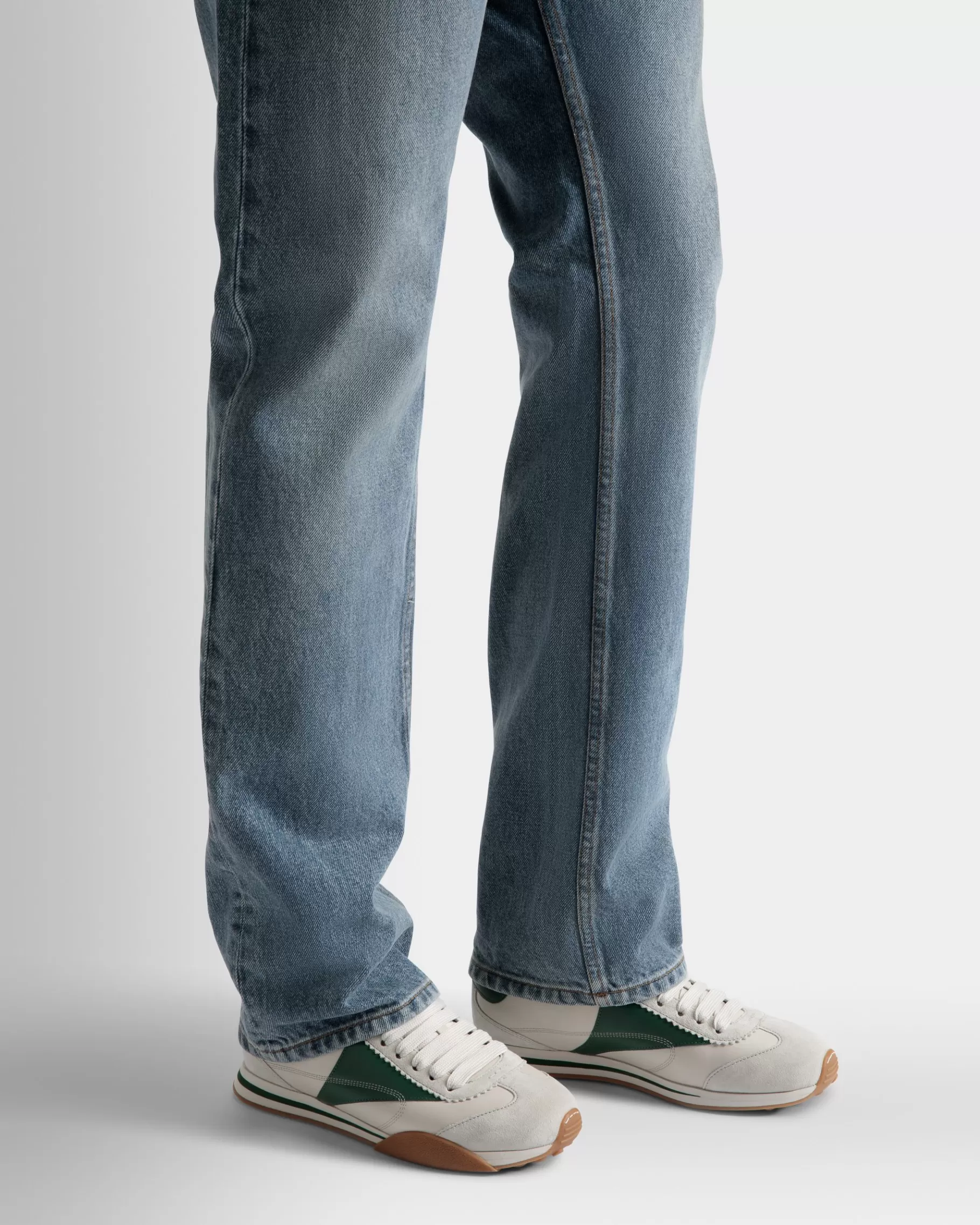 Sneakers<Bally Sussex Sneakers In Dusty And Kelly Green Leather White