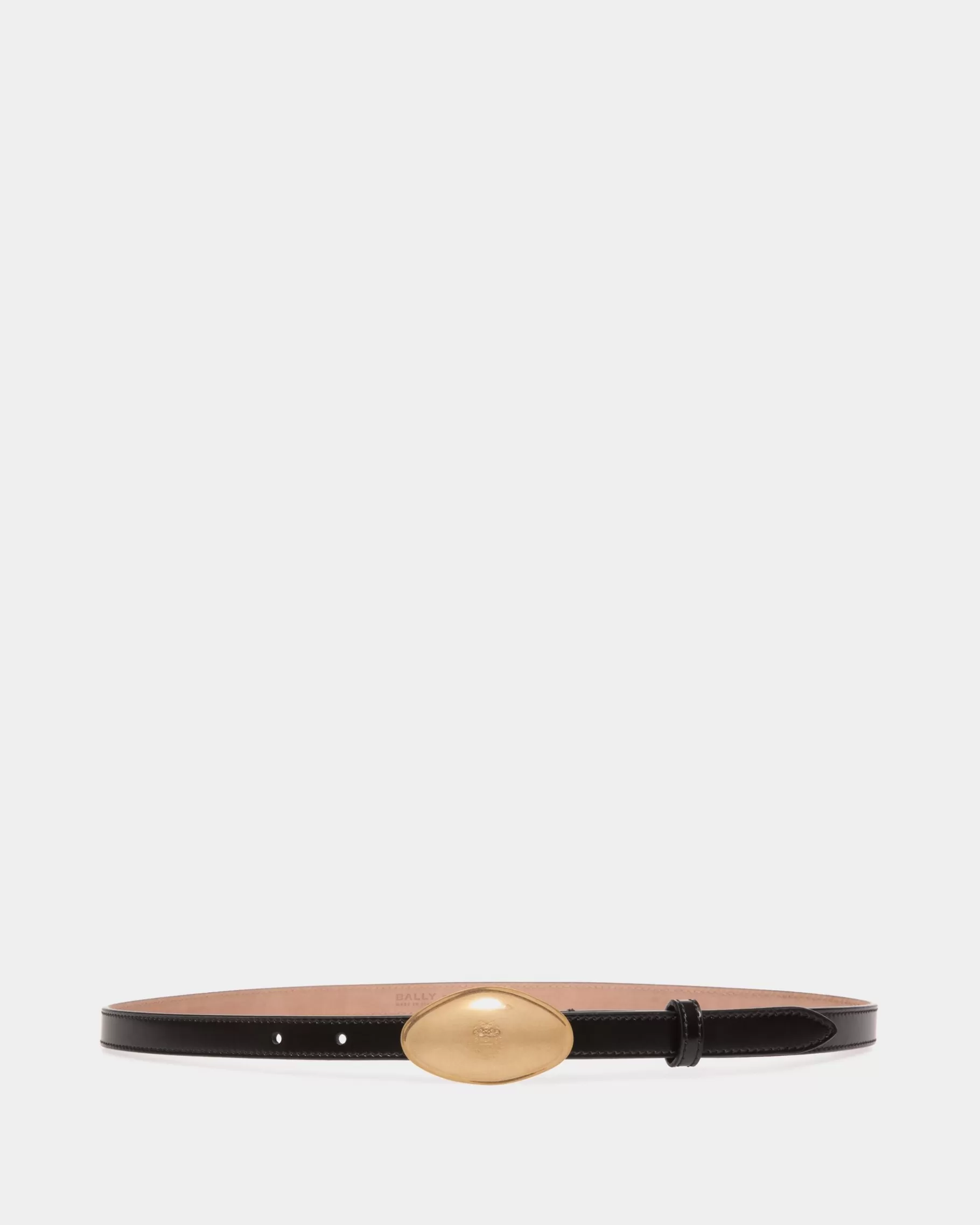 Belts<Bally Swissness 15mm Belt In Brushed Leather Black