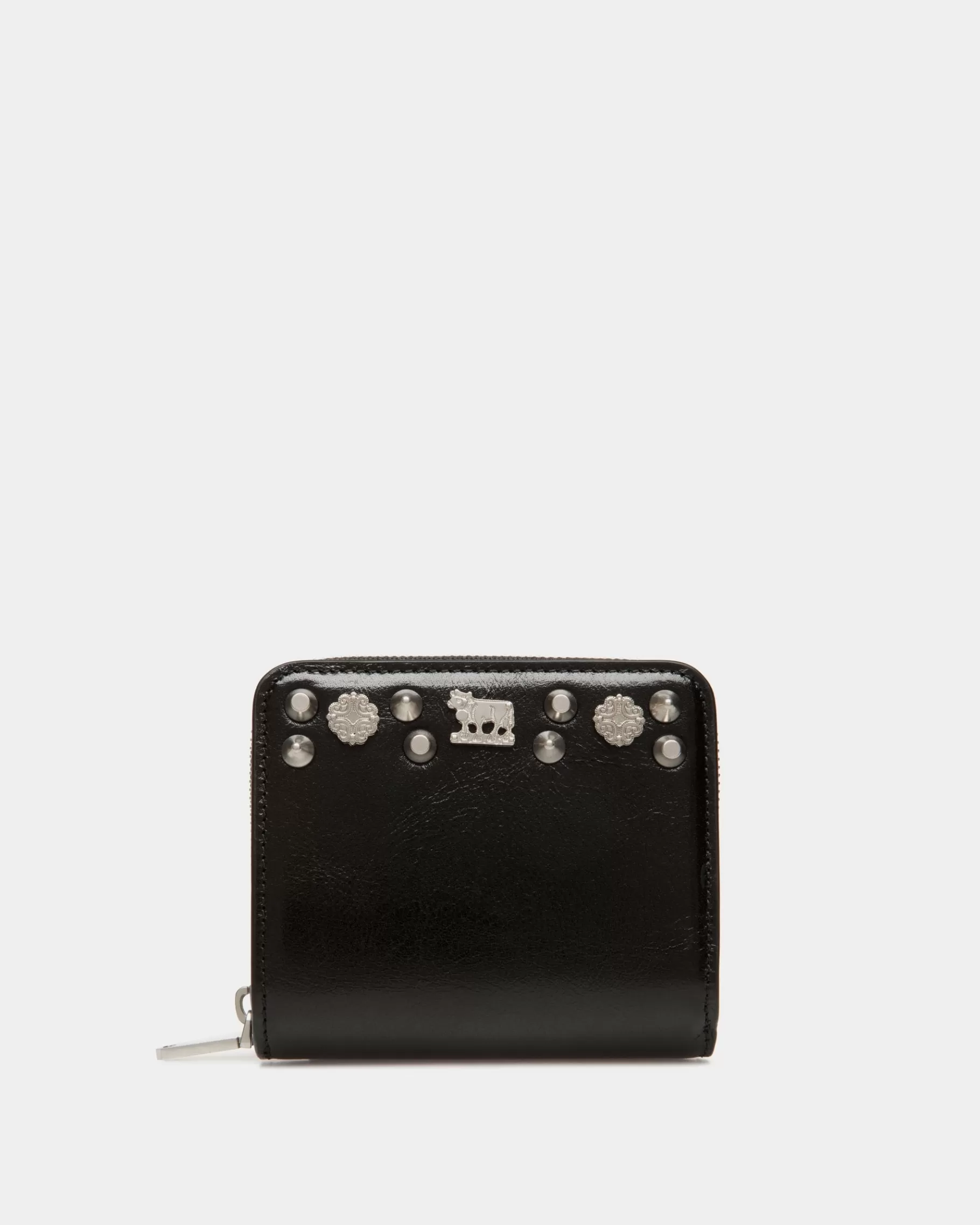 Wallets & Card Holders<Bally Swissness Wallet In Leather with Studs Black