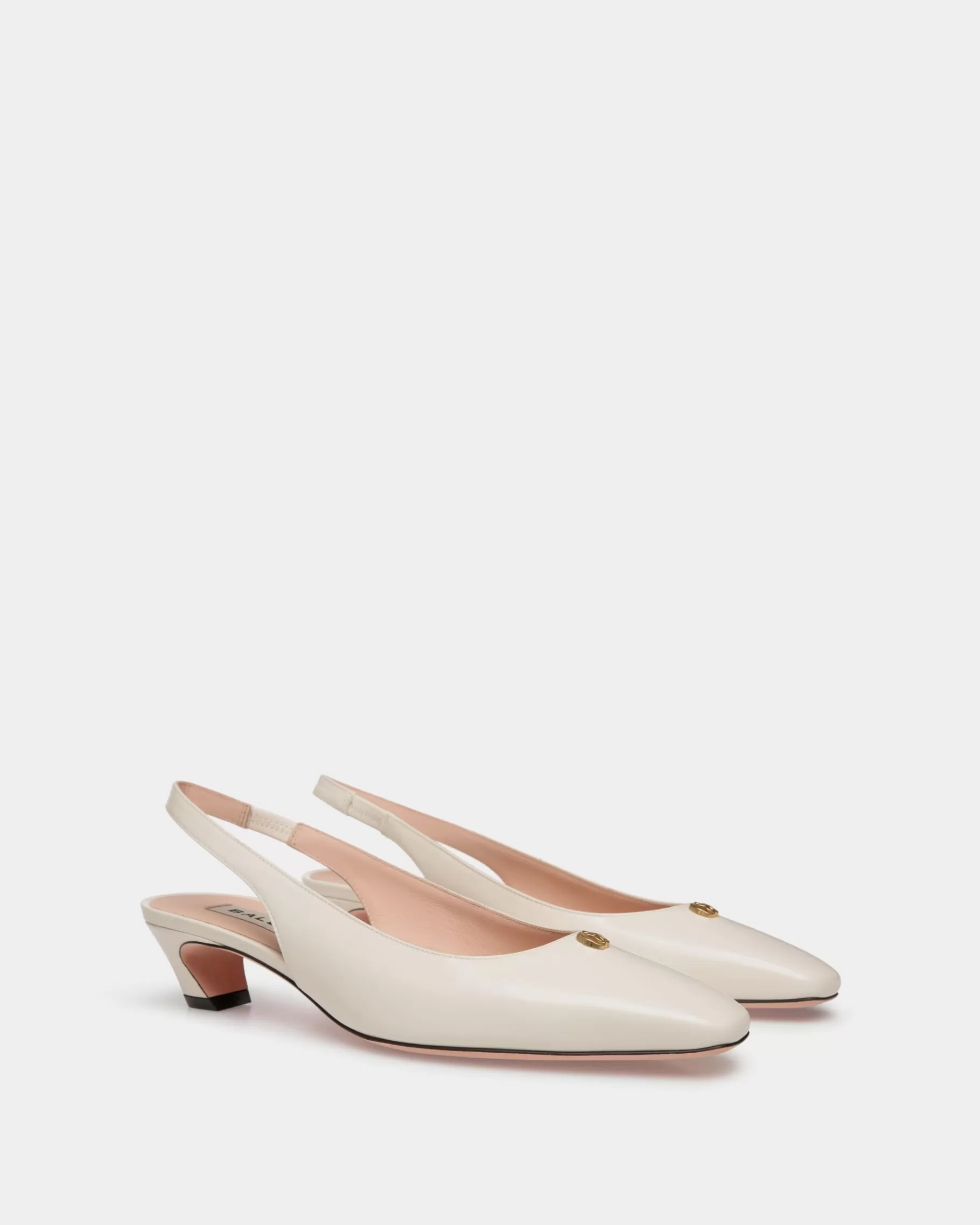 Pumps<Bally Sylt Slingback Pump In Leather White