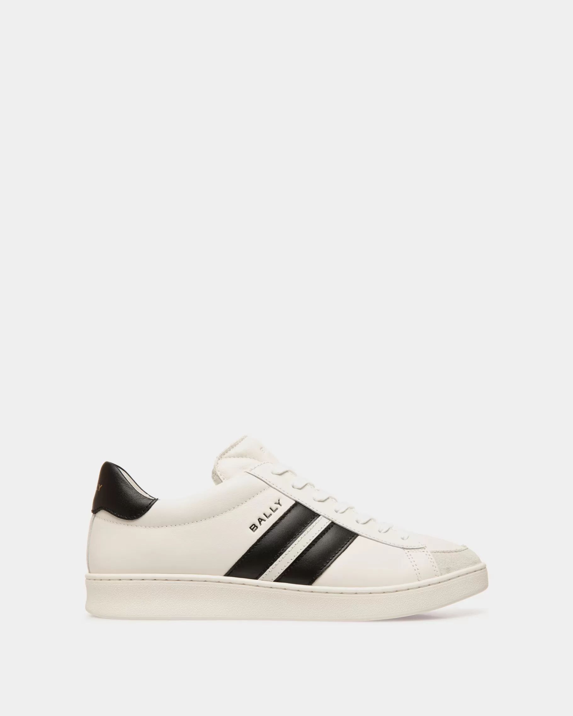 Sneakers<Bally Tennis Sneaker in White and Leather Black