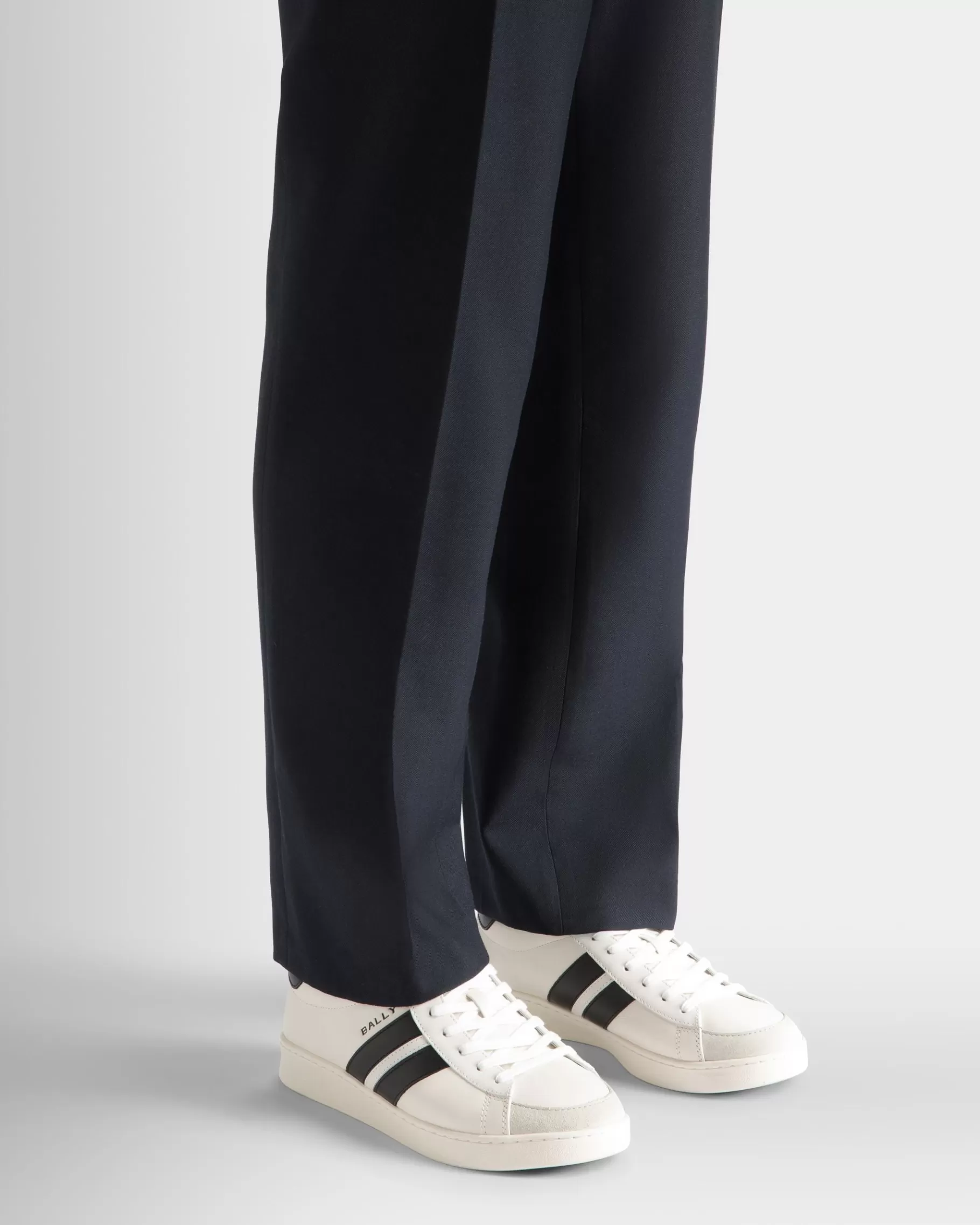 Sneakers<Bally Tennis Sneaker in White and Leather Black