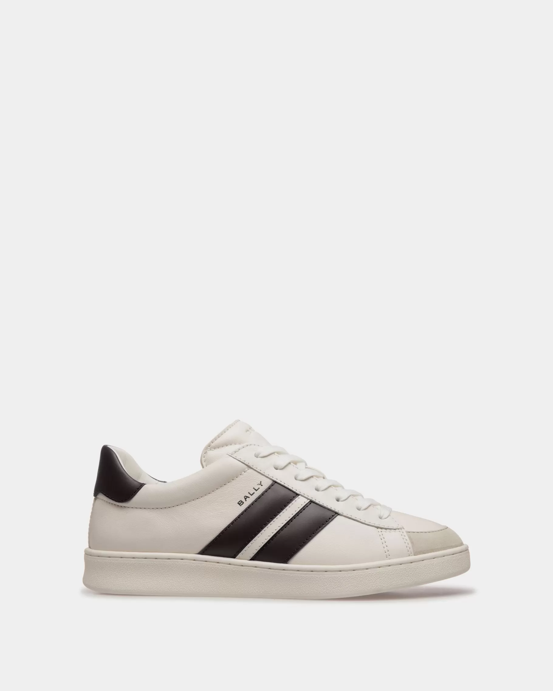 Sneakers<Bally Tennis Sneaker in White and Leather Black