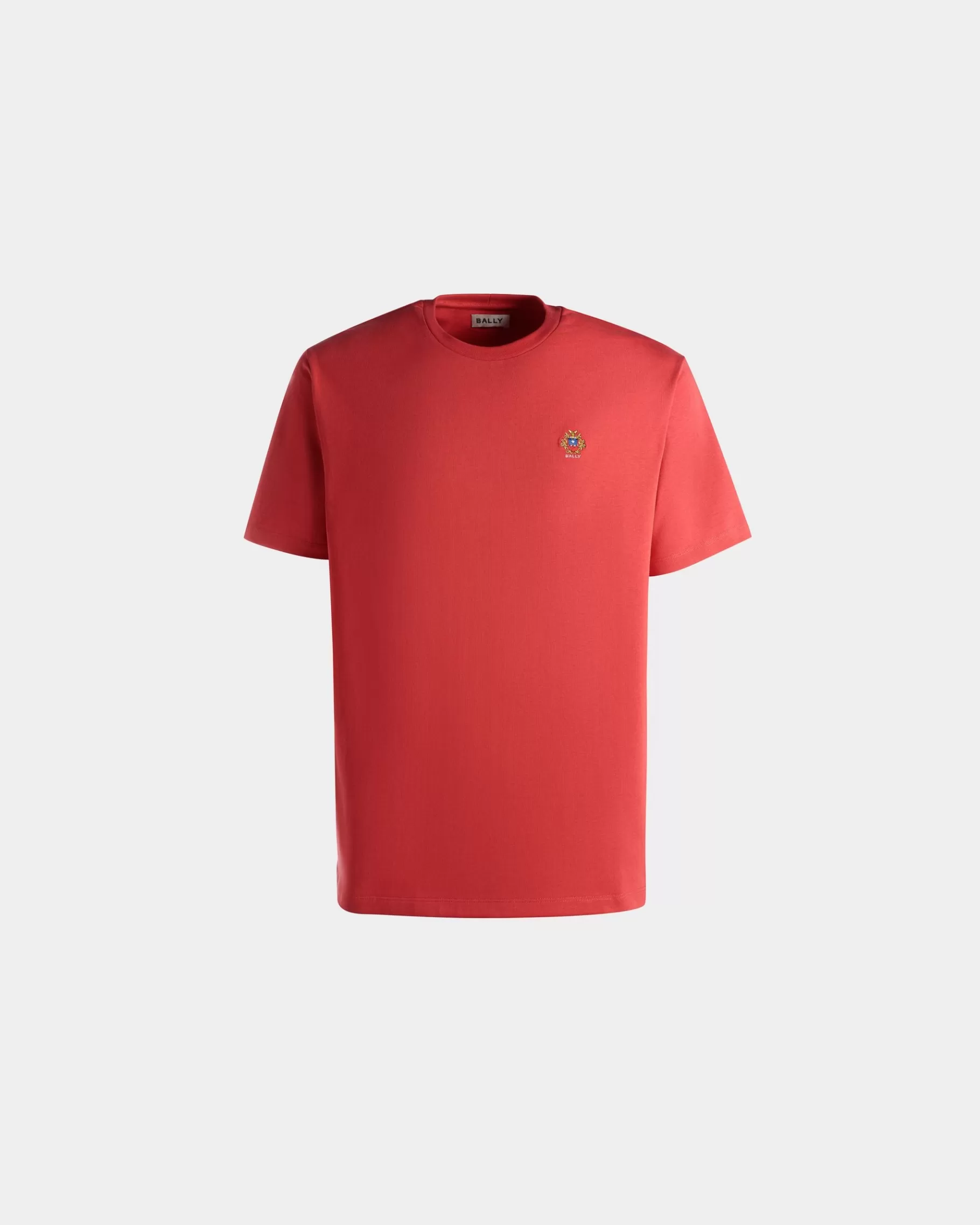 Shirts & T-shirts<Bally T-Shirt With Crest Logo In Cotton Red