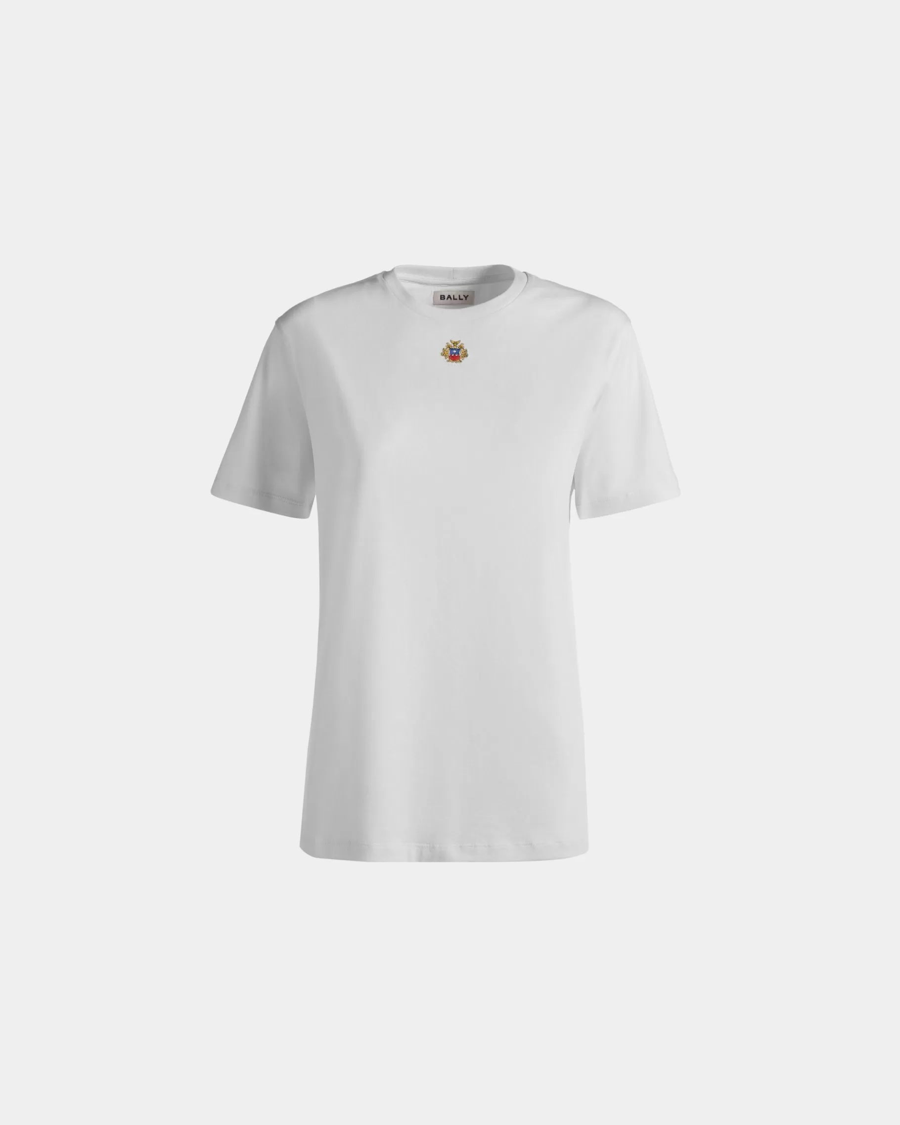 Shirts & T-shirts<Bally T-Shirt With Crest Logo In Cotton White