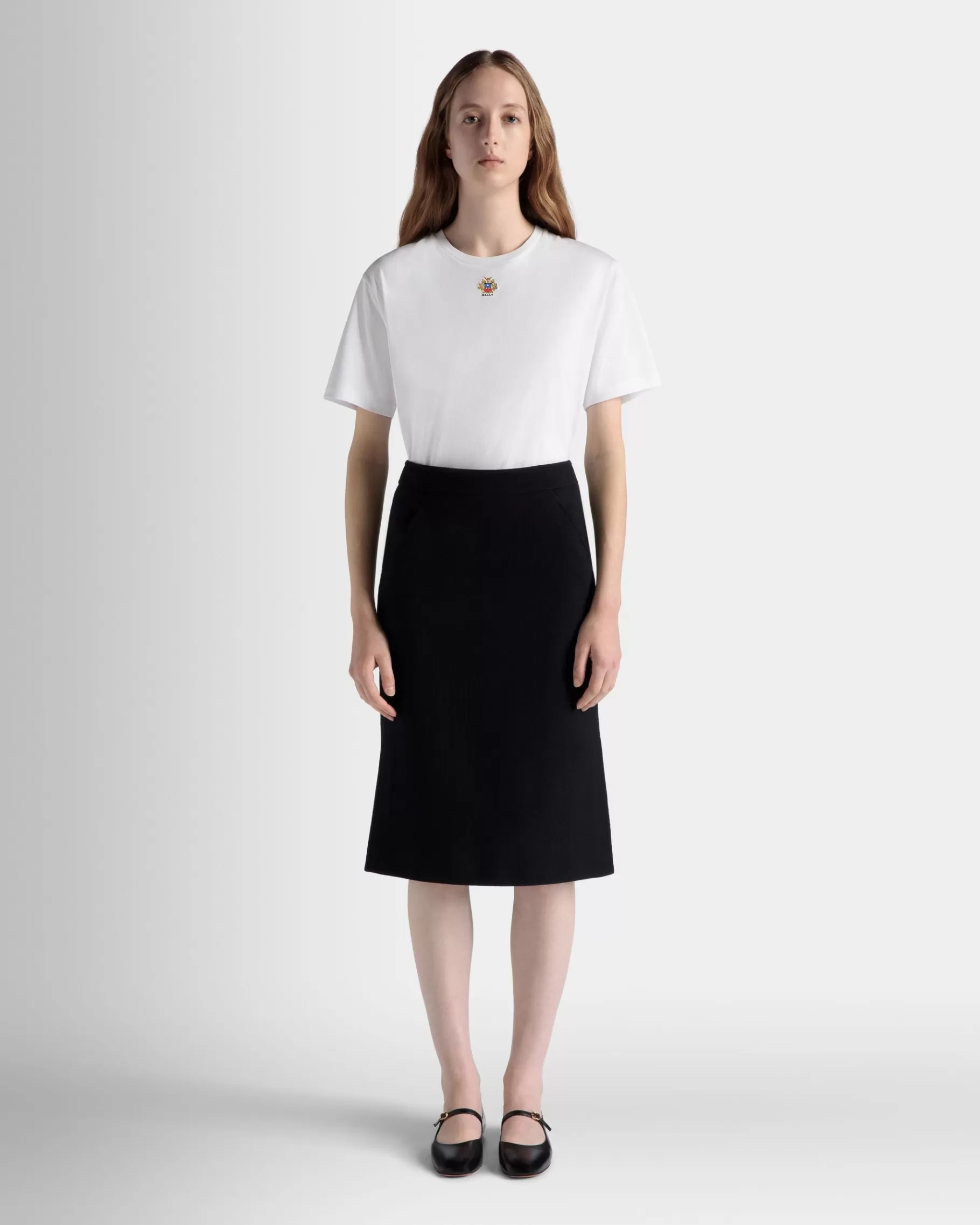 Shirts & T-shirts<Bally T-Shirt With Crest Logo In Cotton White