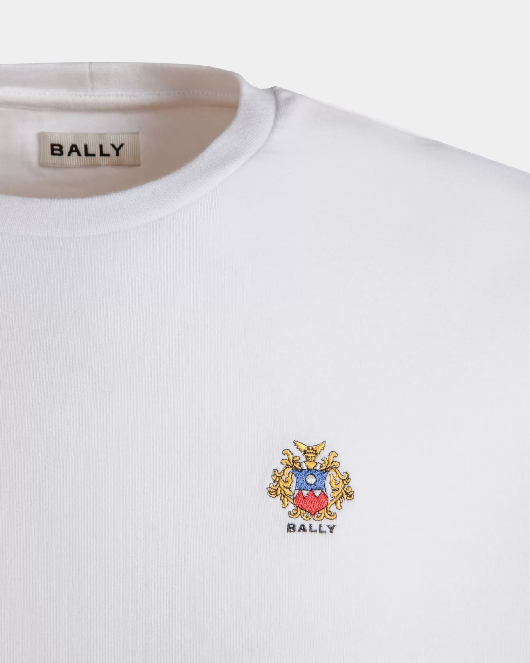 Shirts & T-shirts<Bally T-Shirt With Crest Logo In Cotton White