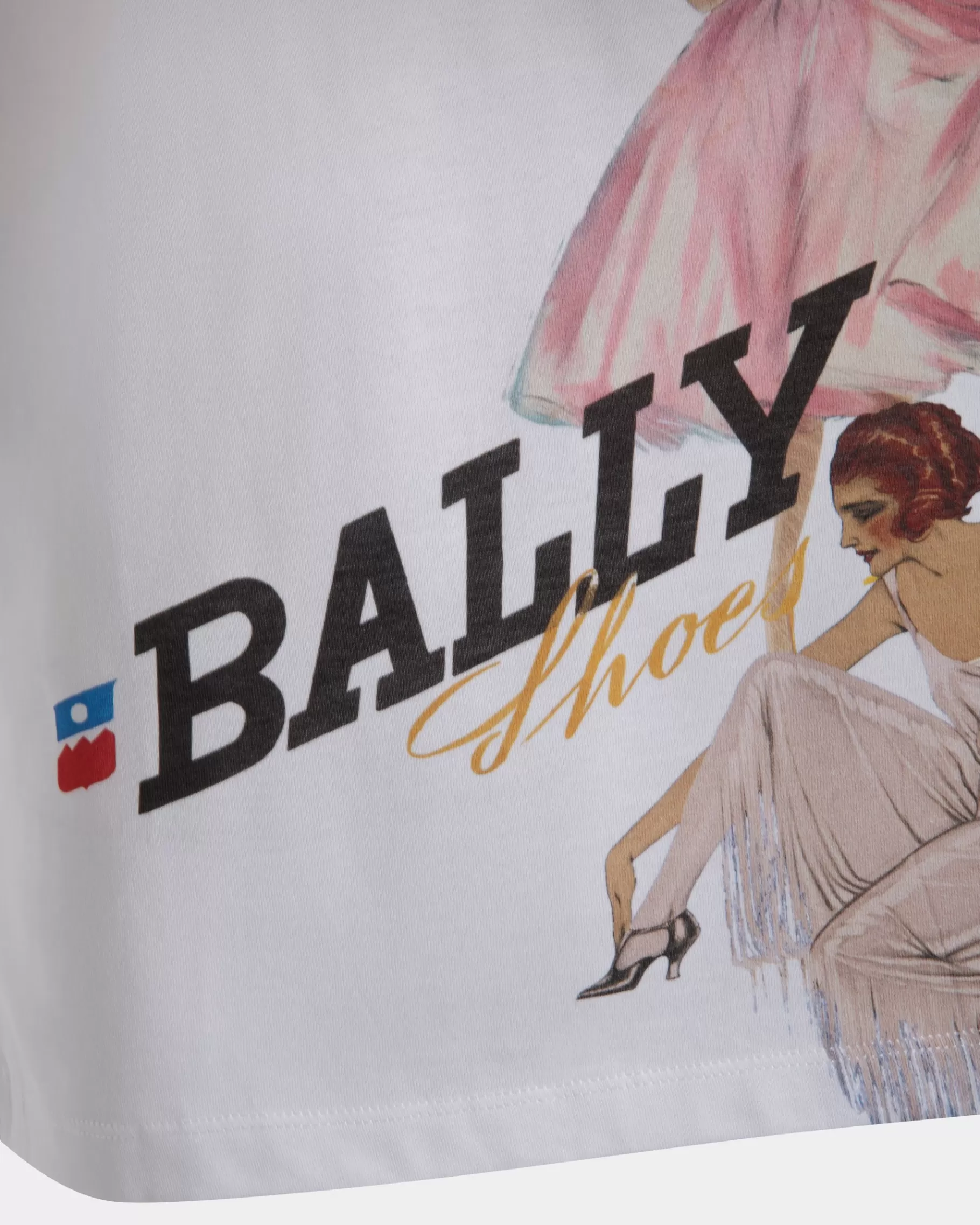 Shirts & T-shirts<Bally T-Shirt With Ladies Print In Cotton White