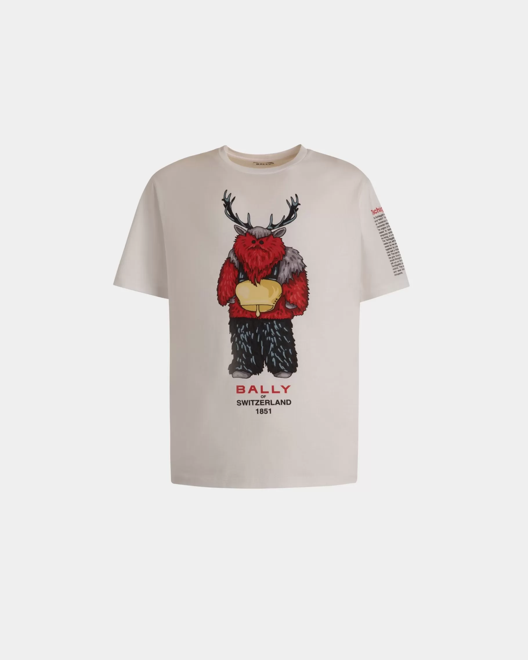Shirts & T-shirts<Bally T-Shirt With Forest Mask In Cotton White