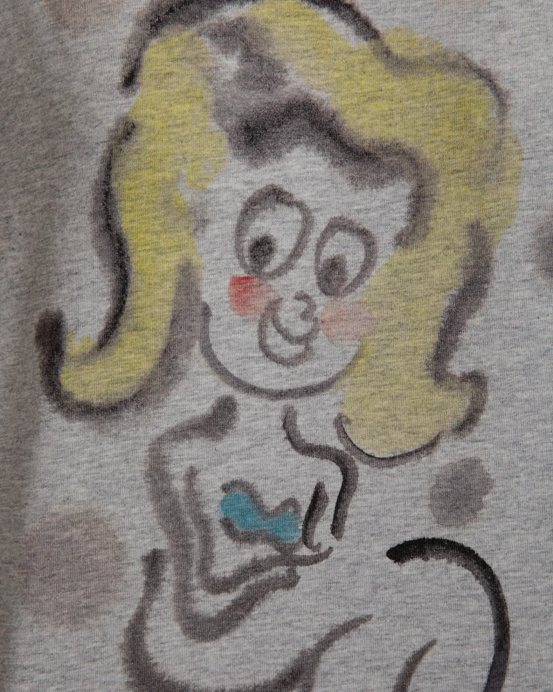 Shirts & T-shirts<Bally T-Shirt With Mermaid Print In Melange Cotton Grey