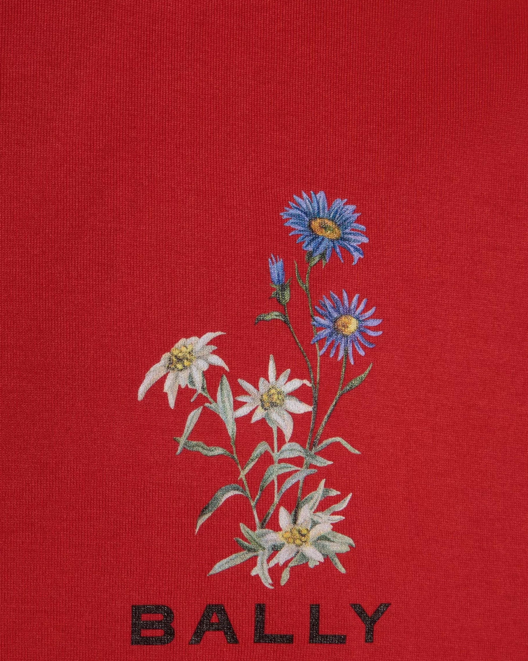 Shirts & T-shirts<Bally T-Shirt With Mountain Flower Print In Candy Cotton Red