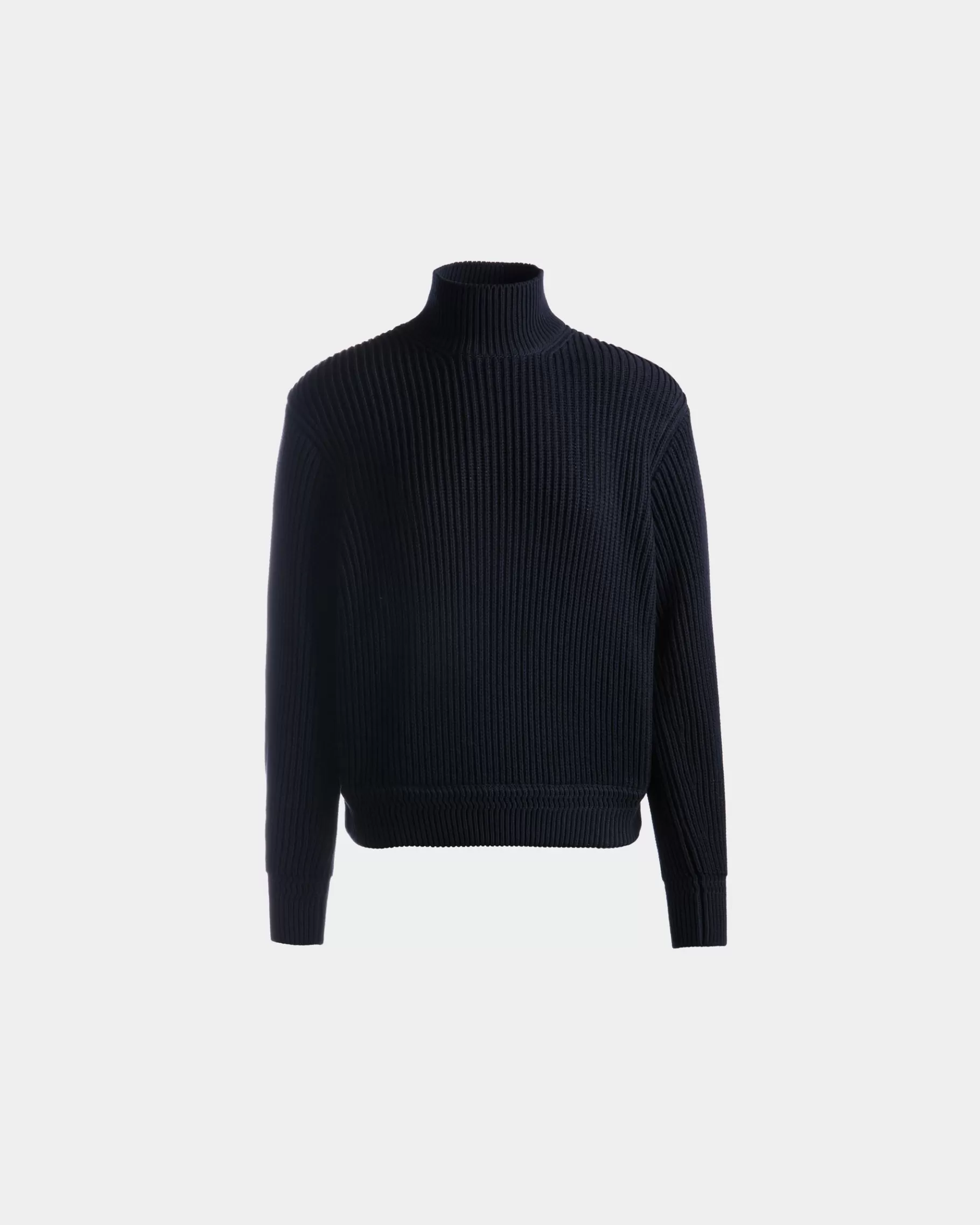Shirts & T-shirts | Knitwear<Bally Turtle Neck in Navy Cotton Blue