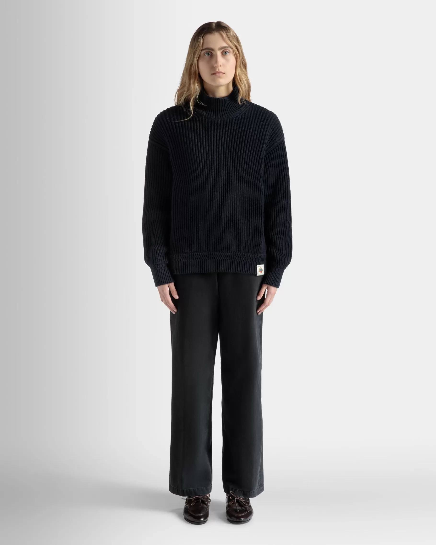 Shirts & T-shirts | Knitwear<Bally Turtle Neck in Navy Cotton Blue