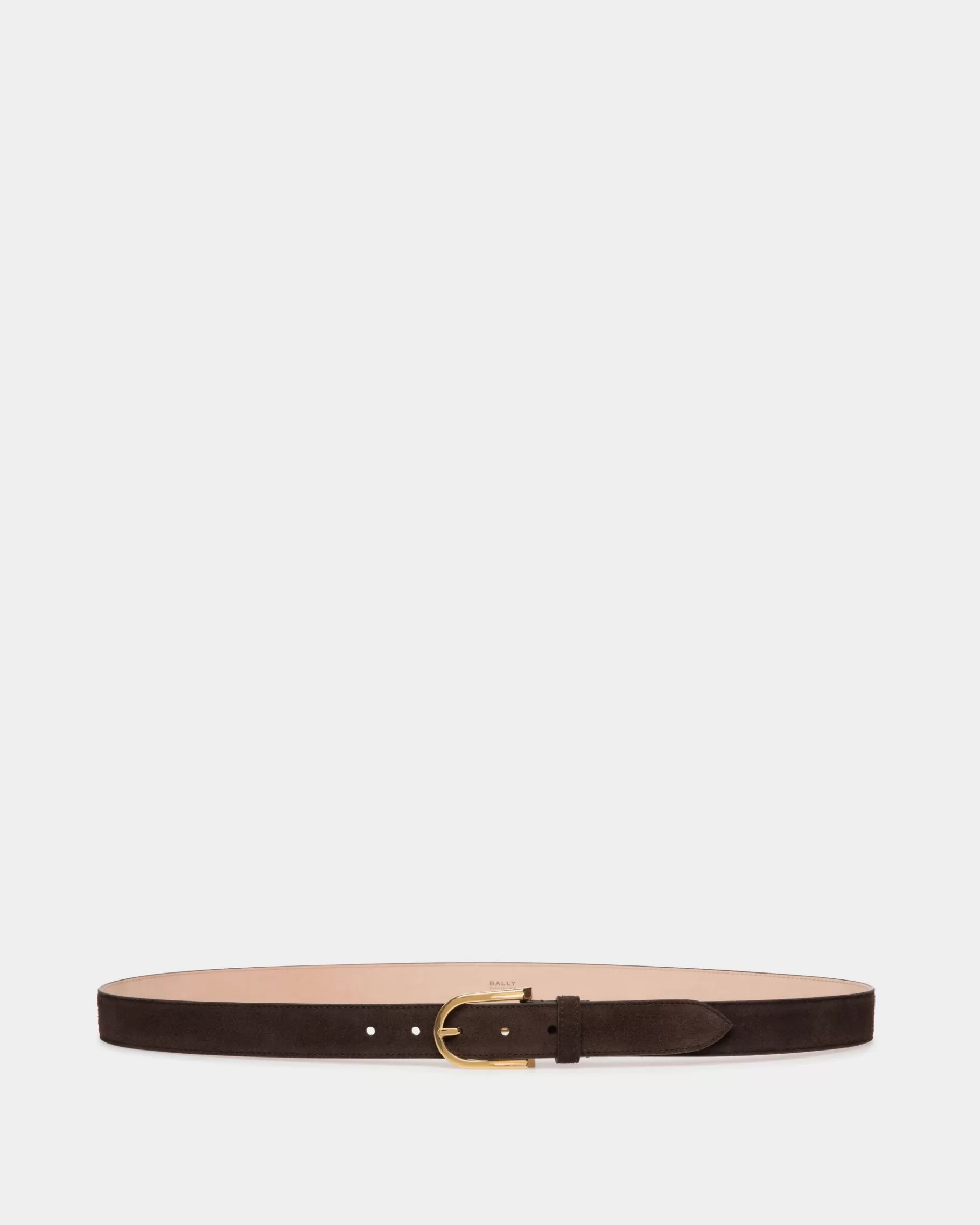 Belts<Bally Udy 30mm Belt in Ebano Suede Brown