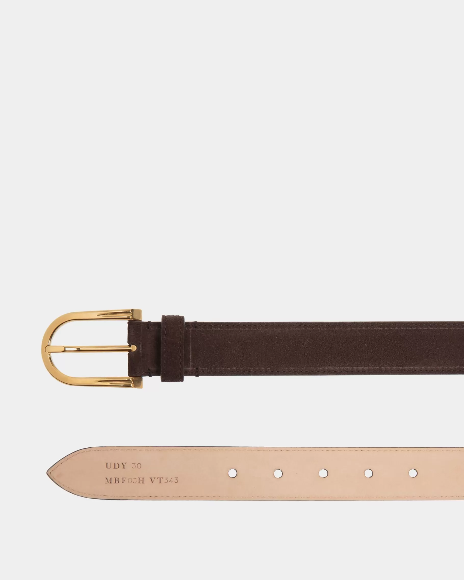 Belts<Bally Udy 30mm Belt in Ebano Suede Brown