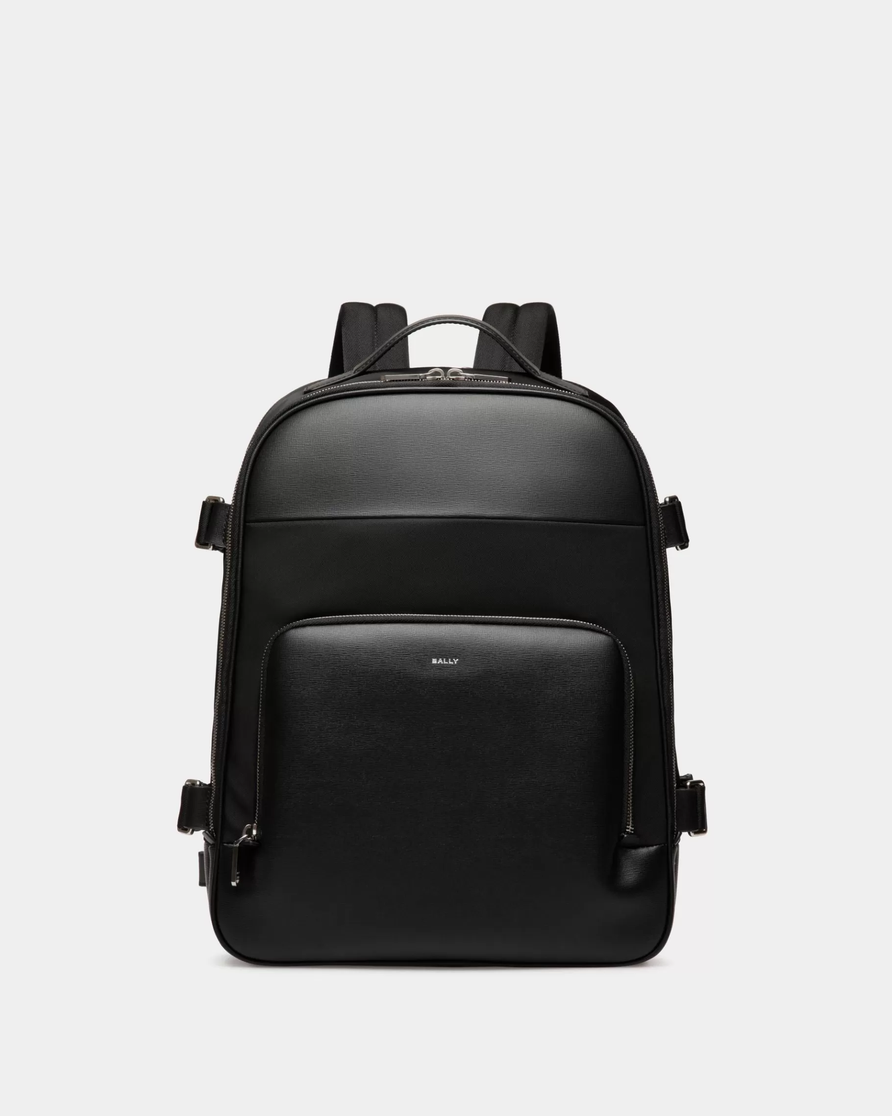Backpacks<Bally Vogel Backpack In Nylon And Recycled Leather Black