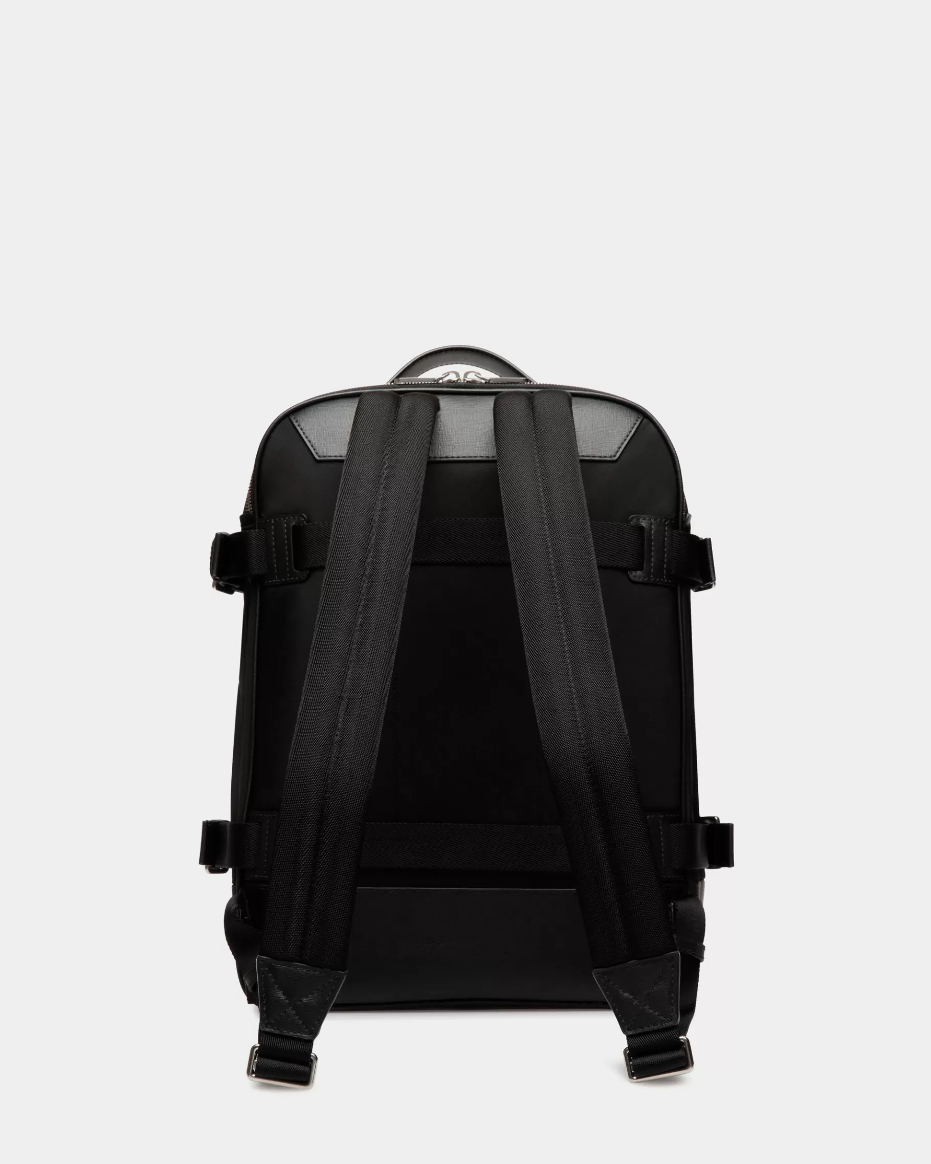 Backpacks<Bally Vogel Backpack In Nylon And Recycled Leather Black