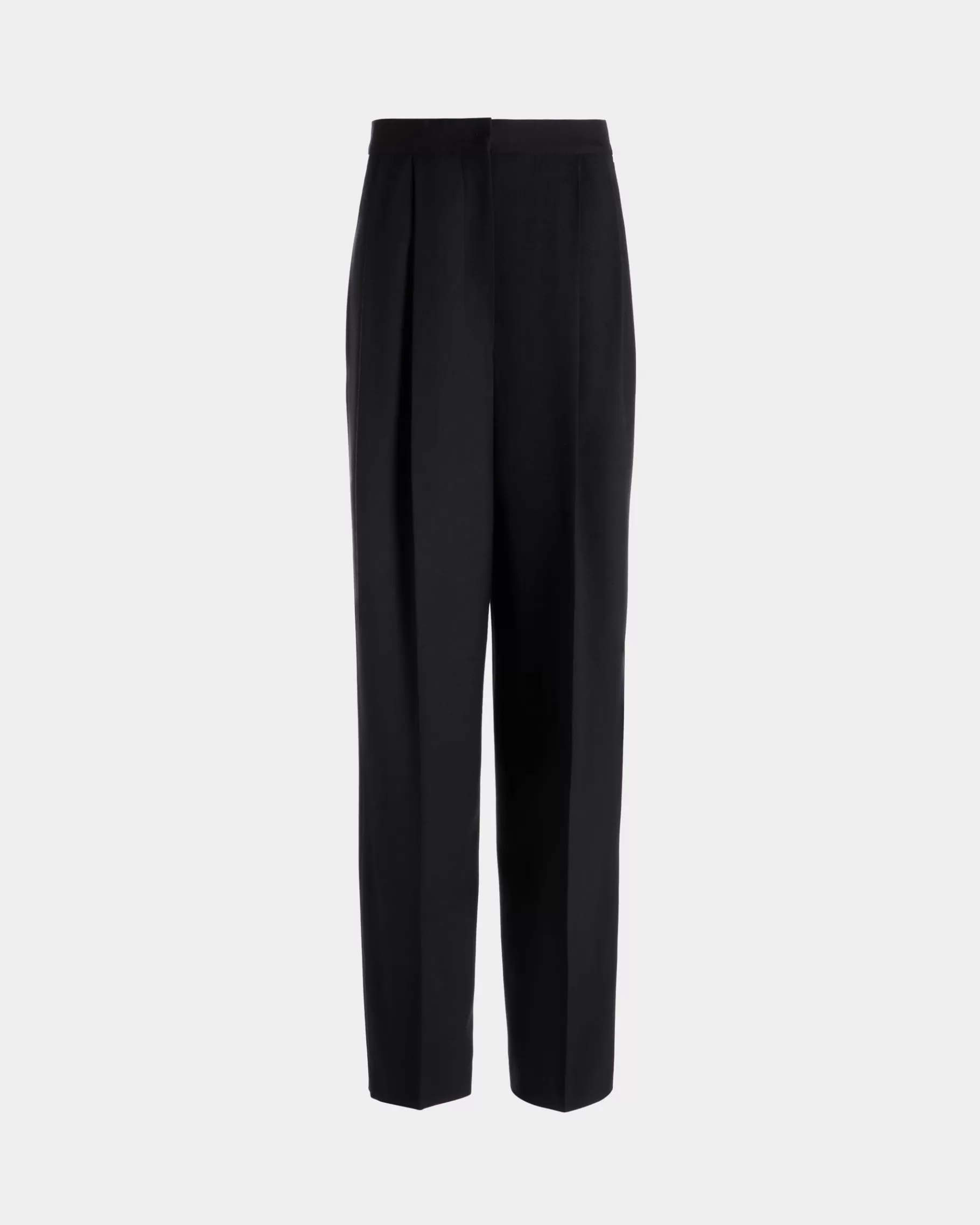 Pants<Bally Wide-Leg Pants In Navy Wool Blend Blue